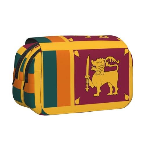 lootpe Federmäppchen mit Sri Lanka-Flaggen-Druck, großes Fassungsvermögen, Markertasche, Schreibwaren-Organizer-Tasche, tragbare Büro-Stifttasche von Lootpe