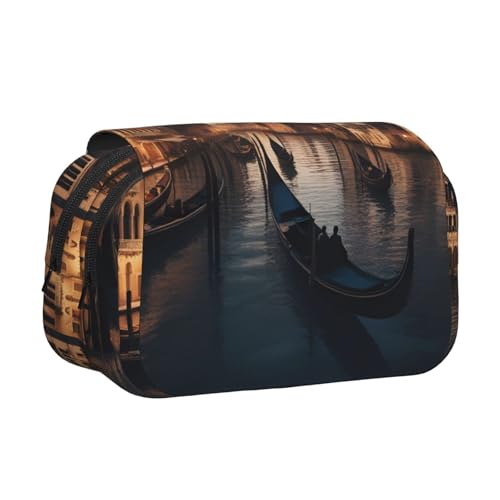 lootpe Federmäppchen mit Venedignacht-Aufdruck, großes Fassungsvermögen, Markertasche, Schreibwaren-Organizer-Tasche, tragbare Büro-Stifttasche von Lootpe