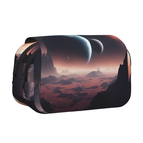 lootpe Federmäppchen mit Weltraumplaneten-Druck, großes Fassungsvermögen, Markertasche, Schreibwaren-Organizer-Tasche, tragbare Büro-Stifttasche von Lootpe