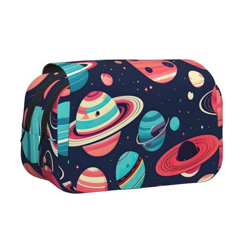 lootpe Federmäppchen mit Weltraumplaneten-Druck, großes Fassungsvermögen, Markertasche, Schreibwaren-Organizer-Tasche, tragbare Büro-Stifttasche von Lootpe