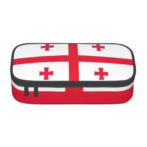lootpe Federmäppchen mit großer Kapazität, Motiv: Flagge von Georgia, Bürobedarf, tragbare Stifttasche für Büro von Lootpe