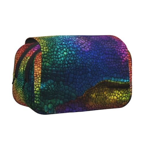 lootpe Federmäppchen mit klassischem Schlangenhaut-Druck, großes Fassungsvermögen, Markertasche, Schreibwaren-Organizer-Tasche, tragbare Büro-Stifttasche von Lootpe