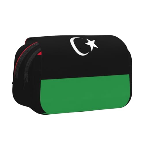 lootpe Federmäppchen mit libyscher Flagge, großes Fassungsvermögen, Markertasche, Schreibwaren-Organizer-Tasche, tragbare Büro-Stifttasche von Lootpe