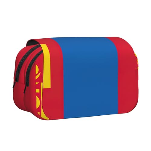 lootpe Federmäppchen mit mongolischer Flagge, großes Fassungsvermögen, Markertasche, Schreibwaren-Organizer-Tasche, tragbare Büro-Stifttasche von Lootpe
