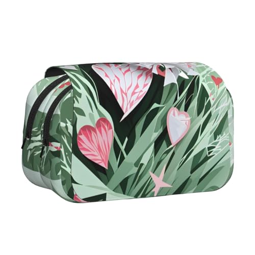 lootpe Federmäppchen mit schönem Herz-Aufdruck, großes Fassungsvermögen, Markertasche, Schreibwaren-Organizer-Tasche, tragbare Büro-Stifttasche von Lootpe