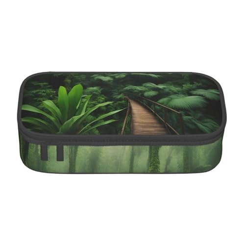 lootpe Federmäppchen mit tropischem Regenwald-Druck, großes Fassungsvermögen, Bürobedarf-Organizer, tragbare Stifttasche für Büro von Lootpe