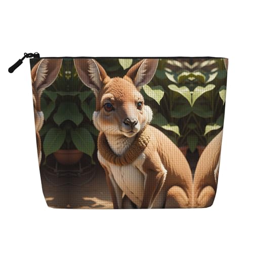 lootpe Funny For Kangaroo Reise-Make-up-Tasche, große Kapazität, Kosmetiktasche für Damen, tragbare Kosmetiktasche, Kulturbeutel von Lootpe