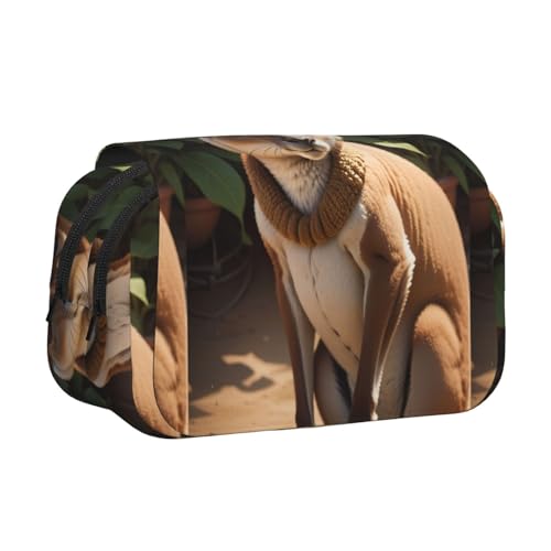 lootpe Funny For Kangaroo Zoo Print Large Capacity Pencil Case,Marker Pouch, Stationery Organizer Pouch,Portable Office Pen Bag von Lootpe