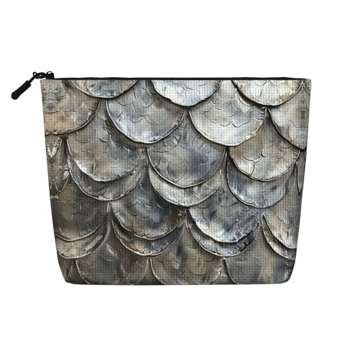 lootpe Kosmetiktasche mit Fischschuppen-Druck, große Kapazität, Kosmetiktasche für Damen, tragbare Kosmetiktasche, Kulturbeutel von Lootpe