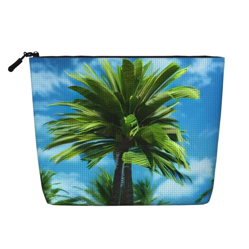 lootpe Kosmetiktasche mit Palmen-Druck, große Kapazität, Kosmetiktasche für Damen, tragbare Kosmetiktasche, Kulturbeutel von Lootpe