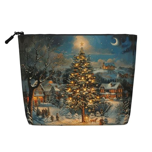 lootpe Make-up-Tasche mit Weihnachtsmotiv, große Kapazität, Kosmetiktasche für Damen, tragbare Kosmetiktasche, Kulturbeutel von lootpe