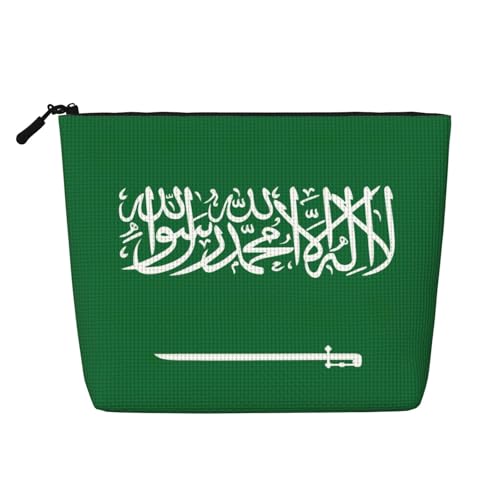 lootpe Reise-Make-up-Tasche, Motiv: Flagge von Saudi-Arabien, große Kapazität, Kosmetiktasche für Damen, tragbare Kosmetiktasche, Kulturbeutel von lootpe