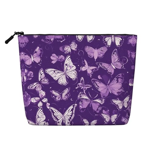 lootpe Reise-Make-up-Tasche, Motiv: Schmetterlinge und Blumen, große Kapazität, Kosmetiktasche für Damen, tragbare Kosmetiktasche, Kulturbeutel von lootpe