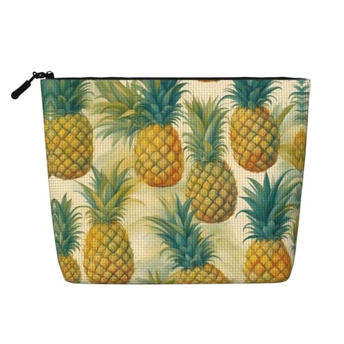 lootpe Reise-Make-up-Tasche mit Ananas-Druck, große Kapazität, Kosmetiktasche für Damen, tragbare Kosmetiktasche, Kulturbeutel von Lootpe