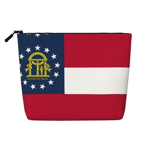 lootpe Reise-Make-up-Tasche mit Georgia-Flagge, große Kapazität, Kosmetiktasche für Damen, tragbare Kosmetiktasche, Kulturbeutel von Lootpe