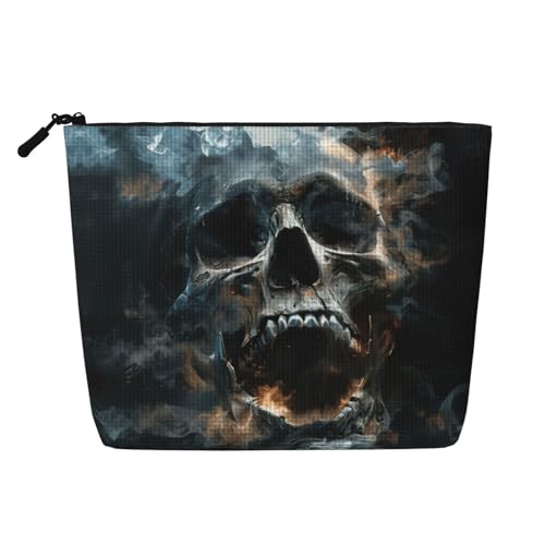 lootpe Reise-Make-up-Tasche mit Horror-Geister-Schädel-Druck, große Kapazität, Kosmetiktaschen für Frauen, tragbare Kosmetiktasche, Kulturbeutel von lootpe