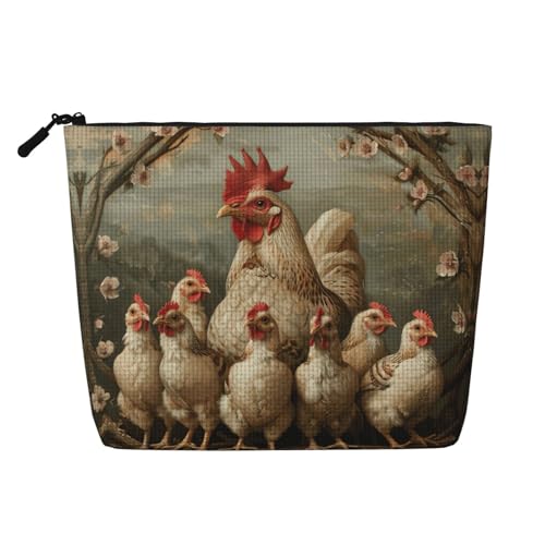 lootpe Reise-Make-up-Tasche mit Hühnerbrut, große Kapazität, Kosmetiktasche für Frauen, tragbare Kosmetiktasche, Kulturbeutel von Lootpe