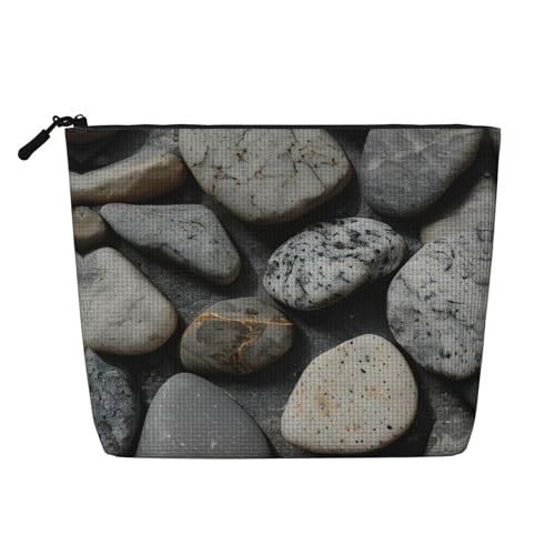 lootpe Reise-Make-up-Tasche mit Kieselstein-Muster, große Kapazität, Kosmetiktasche für Damen, tragbare Kosmetiktasche, Kulturbeutel von Lootpe