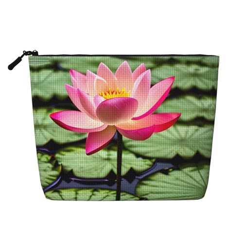 lootpe Reise-Make-up-Tasche mit Lotusblumen-Druck, große Kapazität, Kosmetiktaschen für Frauen, tragbare Kosmetiktasche, Kulturbeutel von Lootpe
