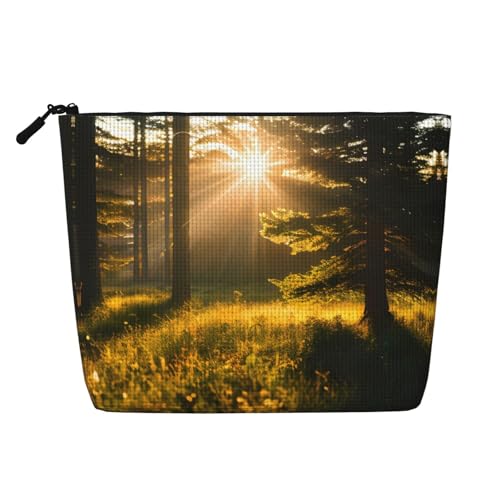 lootpe Reise-Make-up-Tasche mit Morgensonnenlicht in der Wildnis, große Kapazität, Kosmetiktasche für Damen, tragbare Kosmetiktasche, Kulturbeutel von Lootpe