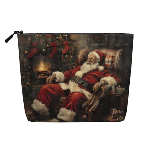 lootpe Reise-Make-up-Tasche mit Weihnachtsdruck, große Kapazität, Kosmetiktasche für Damen, tragbare Kosmetiktasche, Kulturbeutel von Lootpe