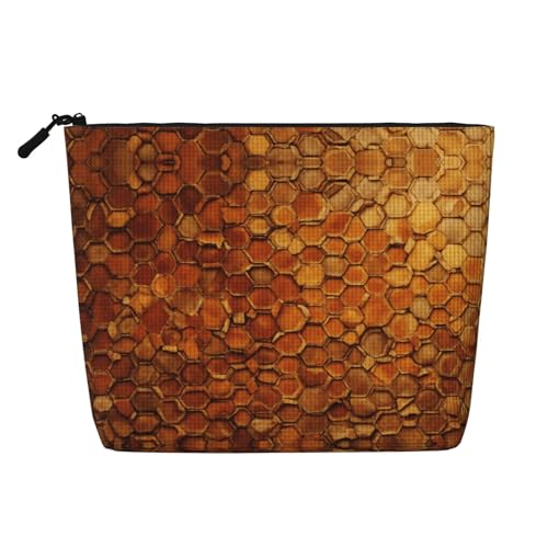 lootpe Reise-Make-up-Tasche mit Weinkorkdruck, große Kapazität, Kosmetiktasche für Damen, tragbare Kosmetiktasche, Kulturbeutel von Lootpe