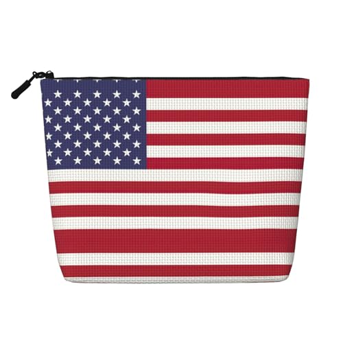 lootpe Reise-Make-up-Tasche mit amerikanischer Flagge, große Kapazität, Kosmetiktasche für Damen, tragbare Kosmetiktasche, Kulturbeutel von lootpe