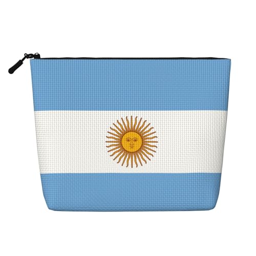 lootpe Reise-Make-up-Tasche mit argentinischer Flagge, große Kapazität, Kosmetiktasche für Damen, tragbare Kosmetiktasche, Kulturbeutel von Lootpe