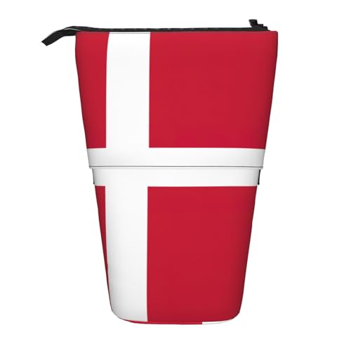lootpe Teleskop-Federmäppchen mit dänischer Flagge, Pop-Up-Federmäppchen, Stehstifthalter, niedliches Stifteetui, Federmäppchen von Lootpe