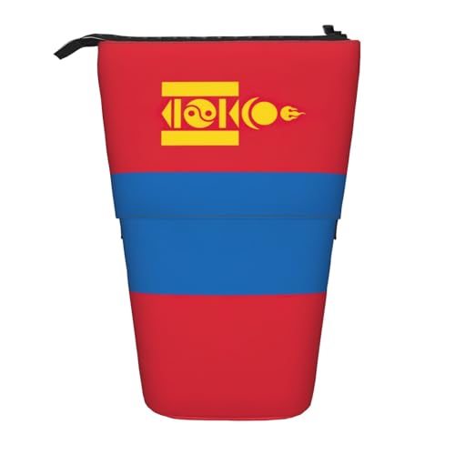 lootpe Teleskop-Federmäppchen mit mongolischer Flagge, Pop-Up-Federmäppchen, Stehstifthalter, niedliches Stifteetui, Federmäppchen von Lootpe