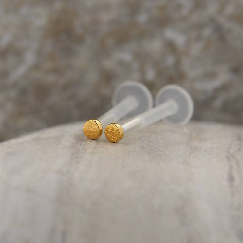 2 Mm Gold Filled Bioflex Ohrstecker Tragus, Helix, Labret Piercing von lopic