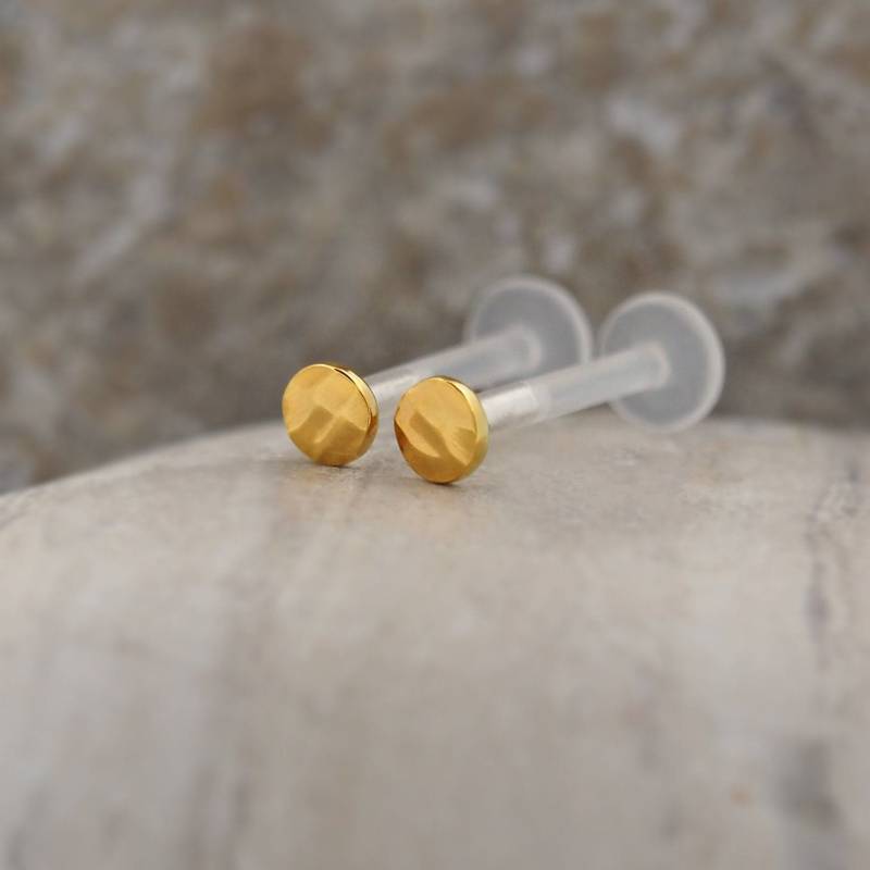 2stk 3mm Push-In Bioflex Labret Lippenring Ohrknorpel Tragus Piercing Bolzenohrring von lopic