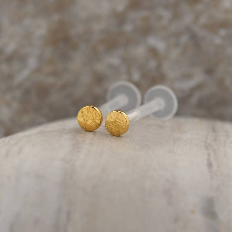 Tragus Piercing Stud 2 Stück Bioflex Teflon Labret Lip Bar Ring Ohrknorpel von lopic