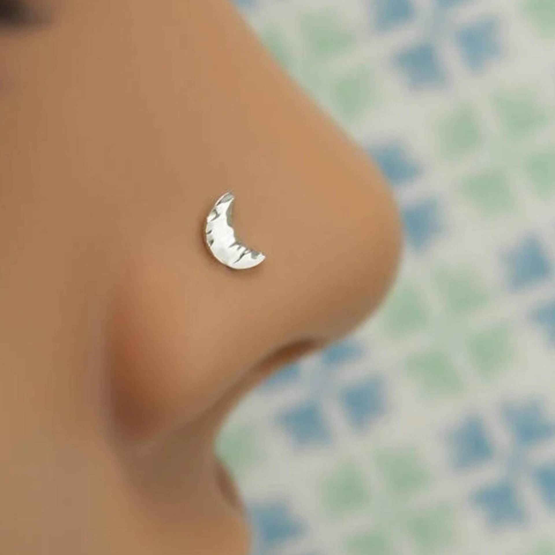 Halbmond Nasenstecker Sterling Silber Oder 14K Gelbgold Gefüllt Nase Piercing von lopicNosePiercing
