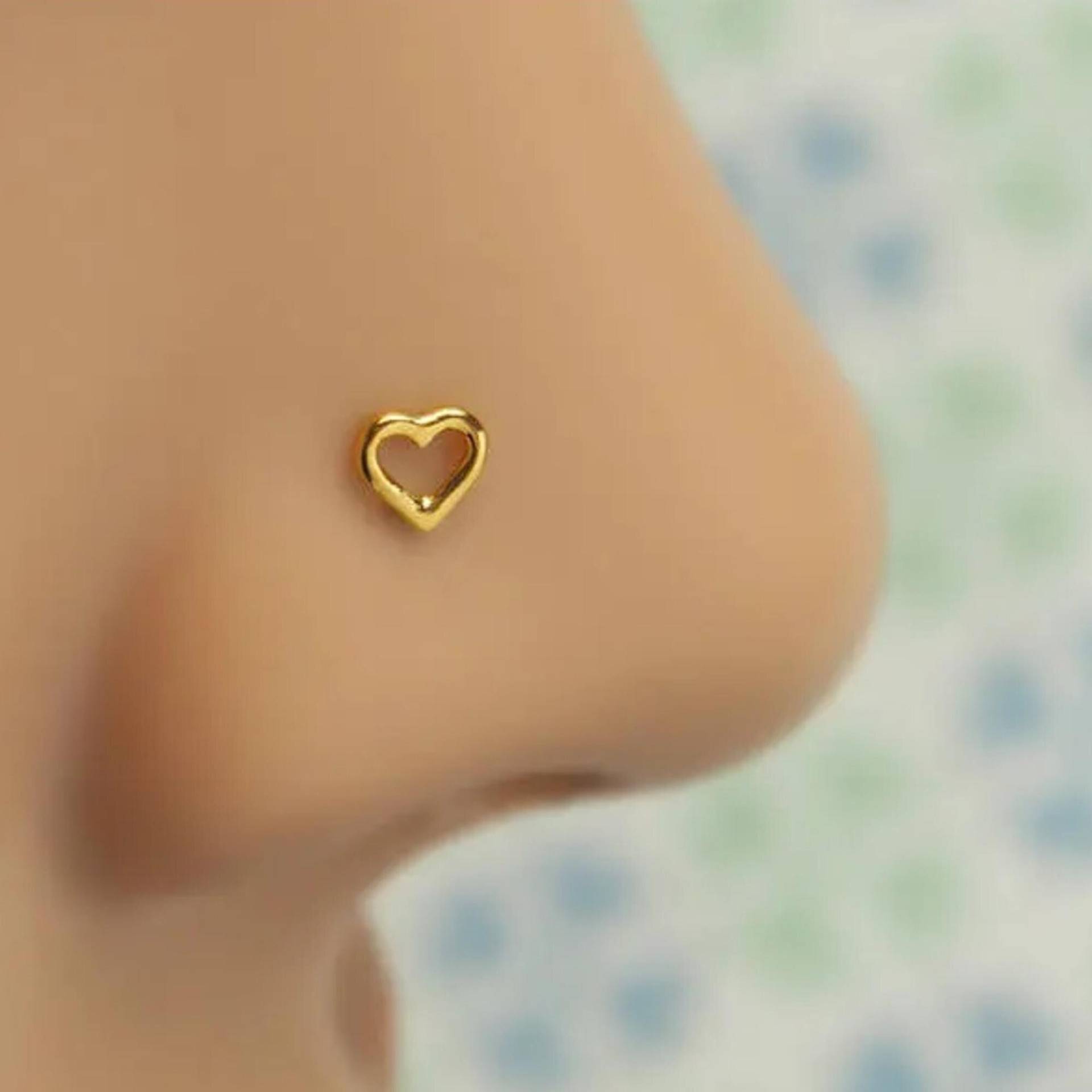 Nasenstecker - Nasenring Tragus Ohrring Knorpel Piercing Nasenschmuck Sterling Silber Valentinstag Herz Bolzen Nase von lopicNosePiercing