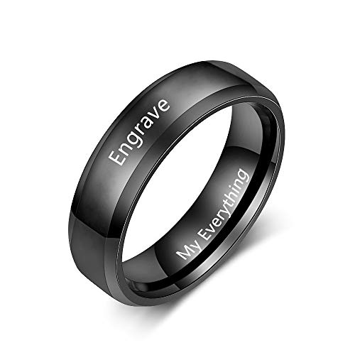 Lorajewel Damen Namen Ringe Mit Namen Datum Gravur Schwarz Paare Ringe Jubiläum Datum Edelstahl Personalisiert Schmuck Geschenk Für Geburtstag/Weihnachten/Valentinstag 7 von lorajewel