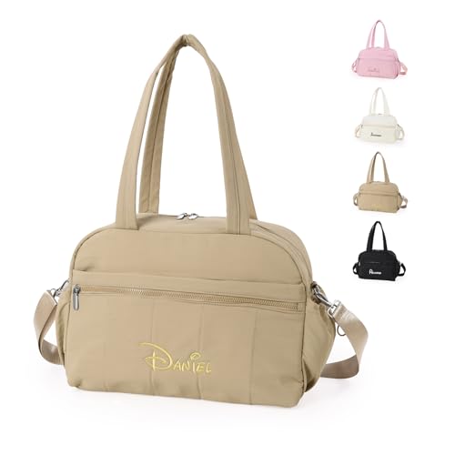 Personalisierte Reisetasche mit Namen für Männer Frauen Große Sporttasche Yogatasche Tasche für Geschäftsreisen Handgetragen Crossbody Schulter Personalisiertes Geschenk (Khaki) von lorajewel