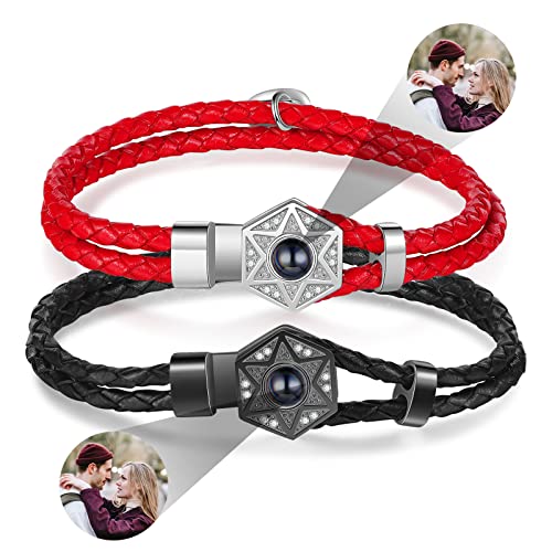 lorajewel 2 Stücke Personalisiert Armbänder mit Foto Projektion für Damen Herren Magnetisch Herz Freundschaftsarmband Partnerarmband für Valentinstag Ehemann Ehefrau Freund Freundin… von lorajewel