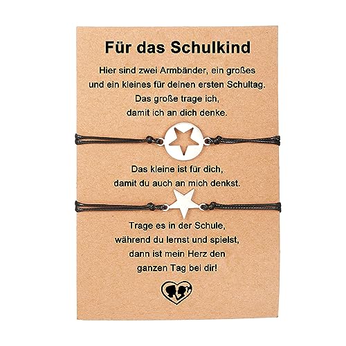 lorajewel Mutter Tochter Armband Set Schulkind Armband Mädchen Geschenke für Tochter Sohn Kinder Mama Mädchen (Stern*2) von lorajewel