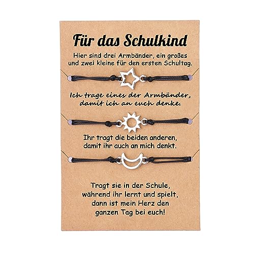lorajewel Mutter Tochter Armband Set Schulkind Armband Mädchen Geschenke für Tochter Sohn Kinder Mama Mädchen (Stern*3) von lorajewel