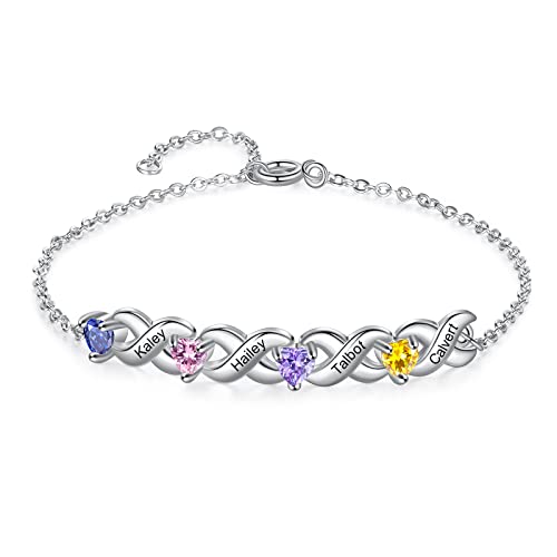 lorajewel Namensarmband Personalisiertes Armband Damen Edelstein Armband Muttertag Schmuck Unendliche Armbänder Freundinnen Armbänder Geschenke für Frauen von lorajewel