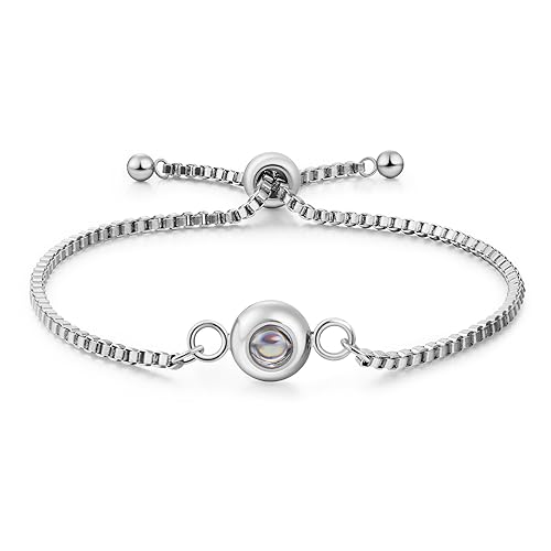 lorajewel Personalisiert Armbänder mit Foto Projektion Benutzerdefinierte für Frauen Armband Frostiger Stein Armbänder für Frauen von lorajewel