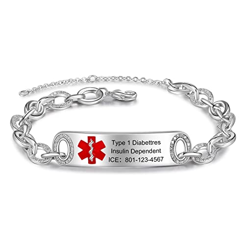 lorajewel Personalisiertes medizinisches Alarm Armband Benutzerdefinierter Text Männer und Frauen Armband Notfall-SOS-Armband Kind Vatertag Muttertagsgeschenk lorajewel Personalisiertes medizinisches Alarm Armband Benutzerdefinierter Text Männer und Frauen Armband Notfall-SOS-Armband Kind Vatertag Muttertagsgeschenk von lorajewel