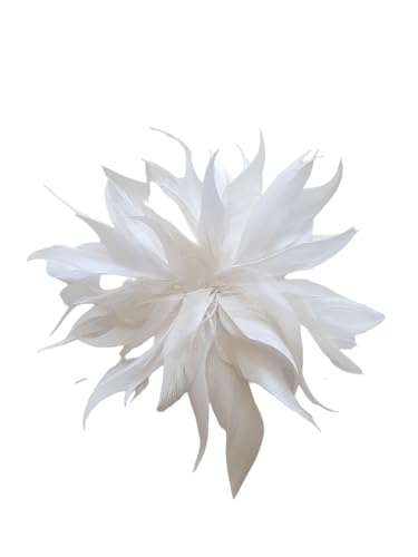 lordies Brosche Anstecknadel Blume Feder Weiß von lordies