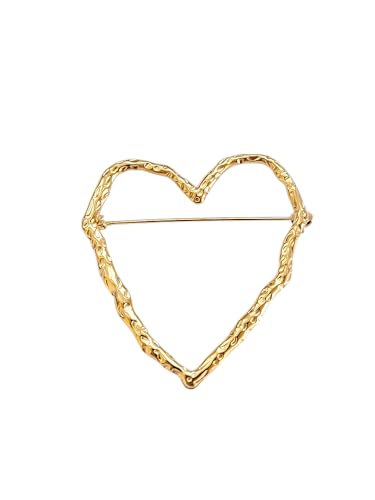lordies Gold Brosche Anstecknadel Herz & Liebe unregelmäßig von lordies