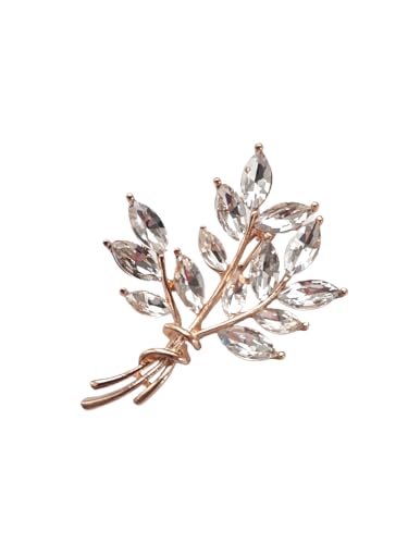 Brosche Anstecknadel Schal Clip Bekleidung Poncho Taschen Stiefel Textilschmuck Blatt Zweig Strass Gold - Crystal von lordies