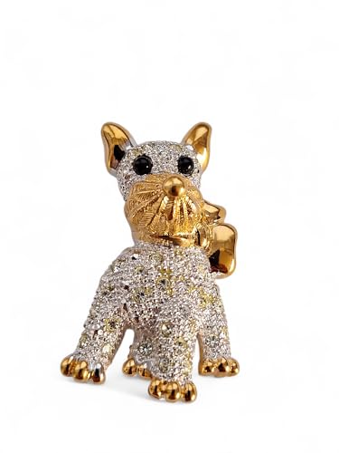 Lordies Brosche Anstecknadel Damen Hund Strass Silber - Gold von lordies