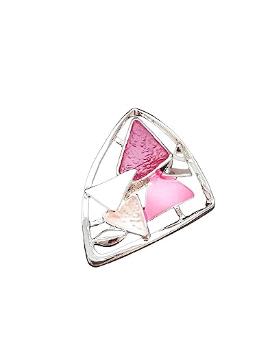 Brosche Magnetbrosche Schal Bekleidung Poncho Textilschmuck Dreieck Silber - Fuchsia von lordies