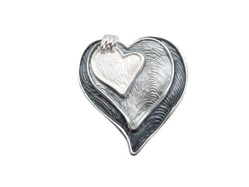 Brosche Magnetbrosche Schal Bekleidung Poncho Textilschmuck Herz Grau Grauetöne von lordies