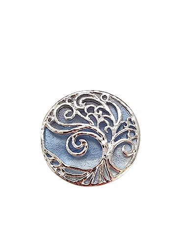 lordies Brosche Magnetbrosche Schal Bekleidung Poncho Textilschmuck Lebensbaum Silber - Blau von lordies